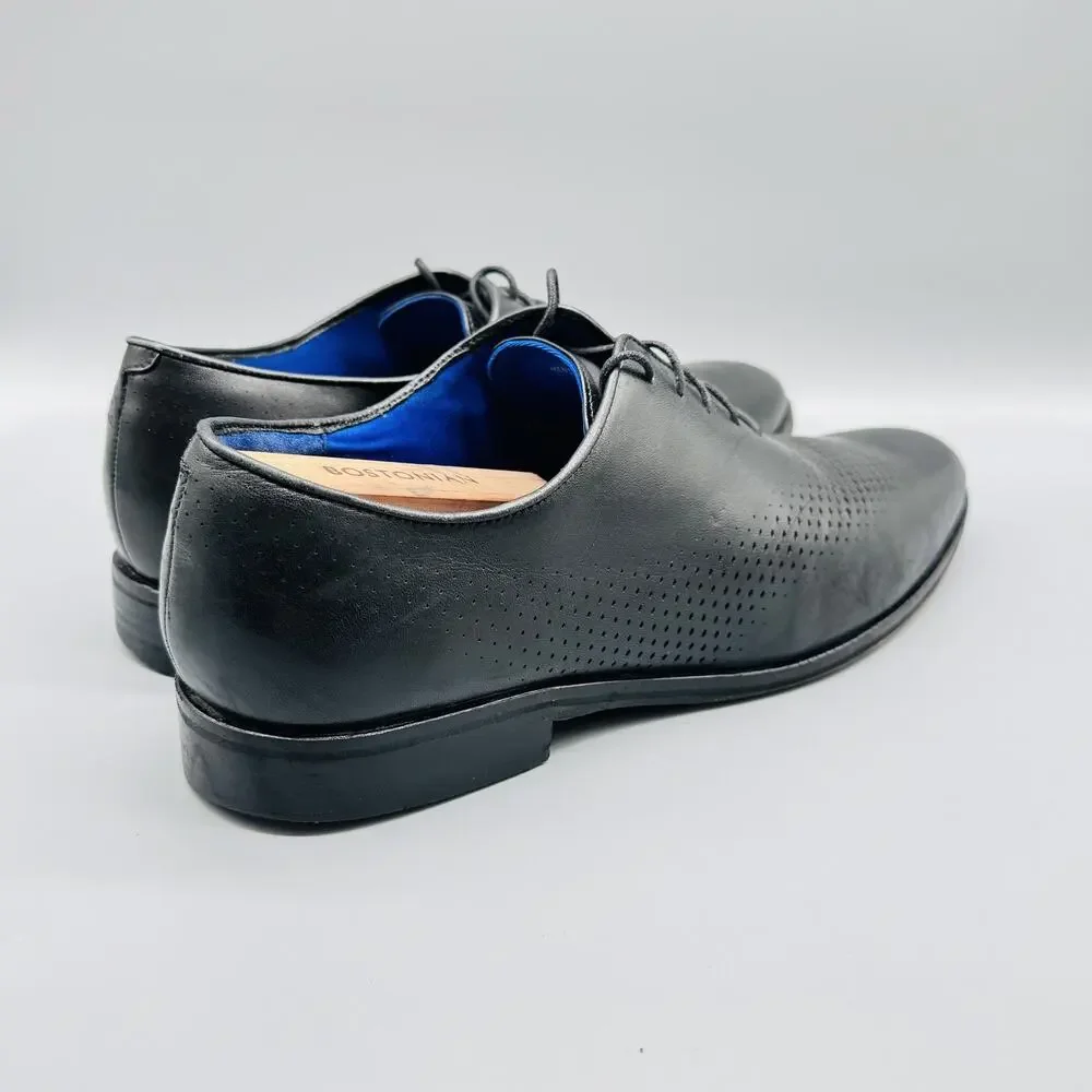 Cole Haan Shoes Mens 12 Black Perforated Leather Oxford Grand OS Dress Lace Up
